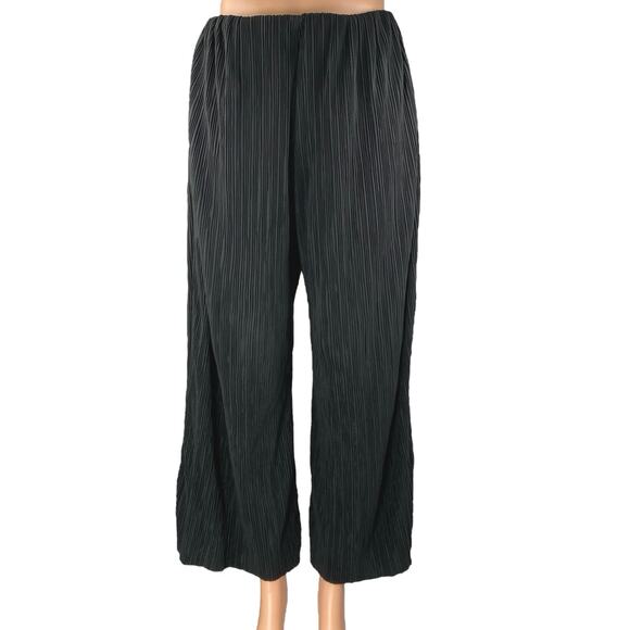 Zara Women's Black High Waisted Wide Leg Pull On Trousers Dress Pants Size M - Picture 1 of 5